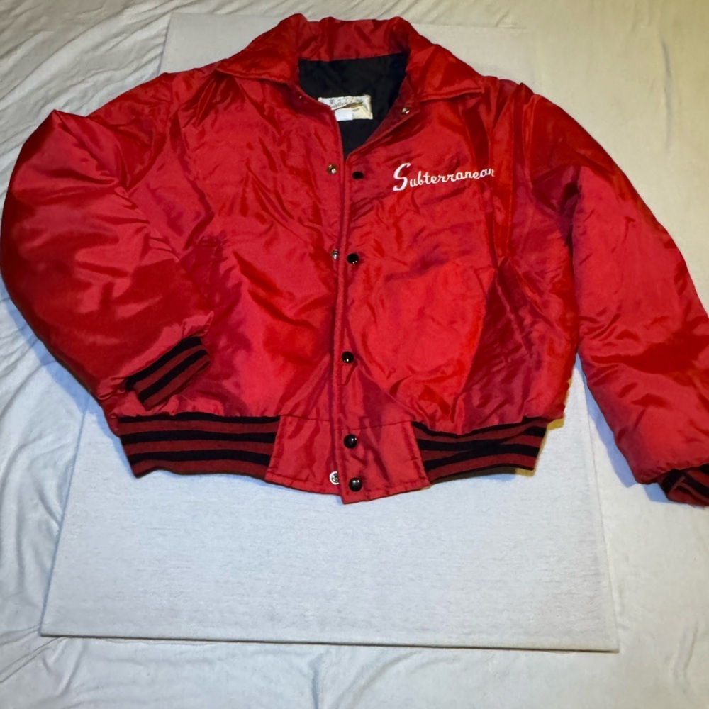Vintage Red Jacket with Embroidered Logo